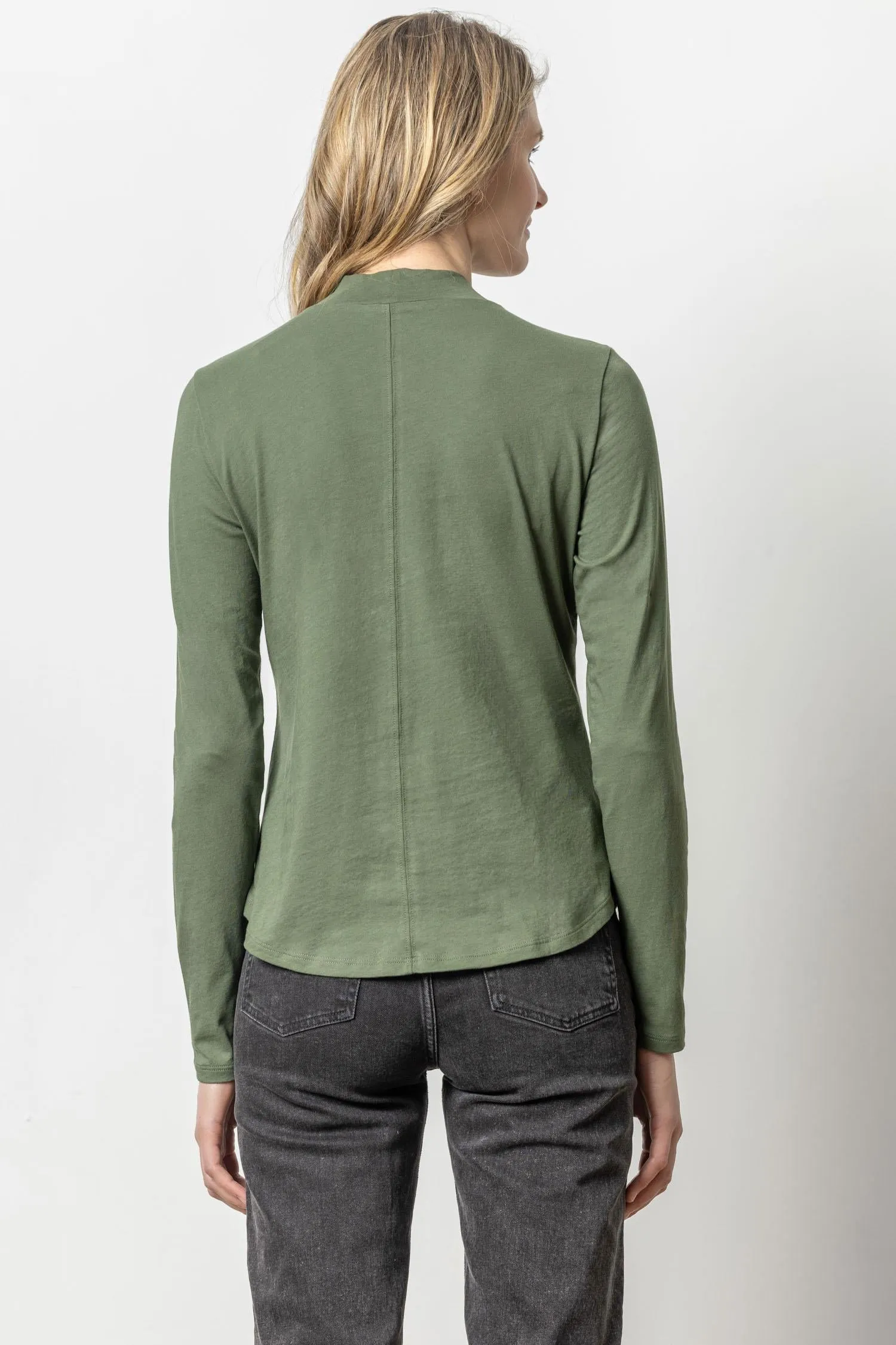 Long Sleeve Mock Neck Tee