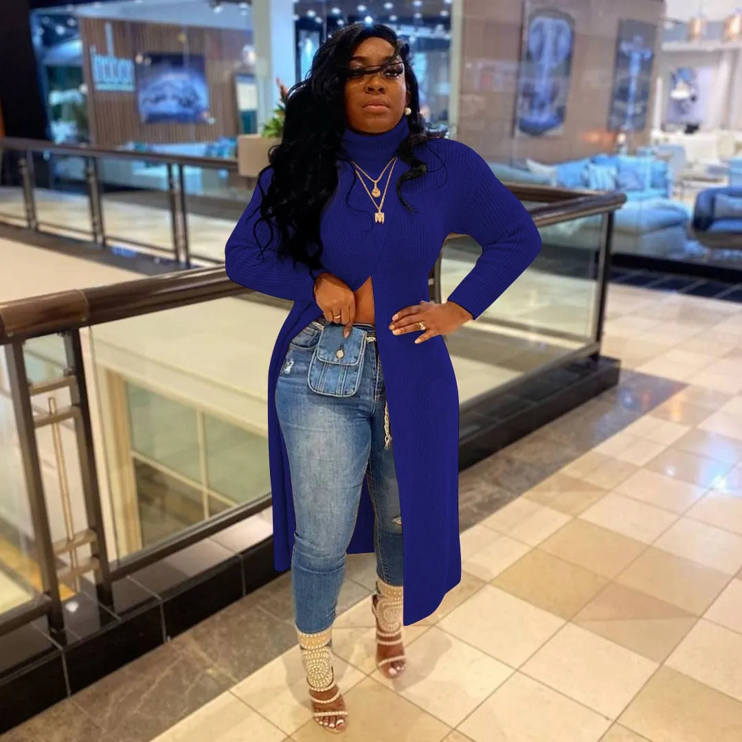 Long Sleeve Turtleneck Maxi Sweater