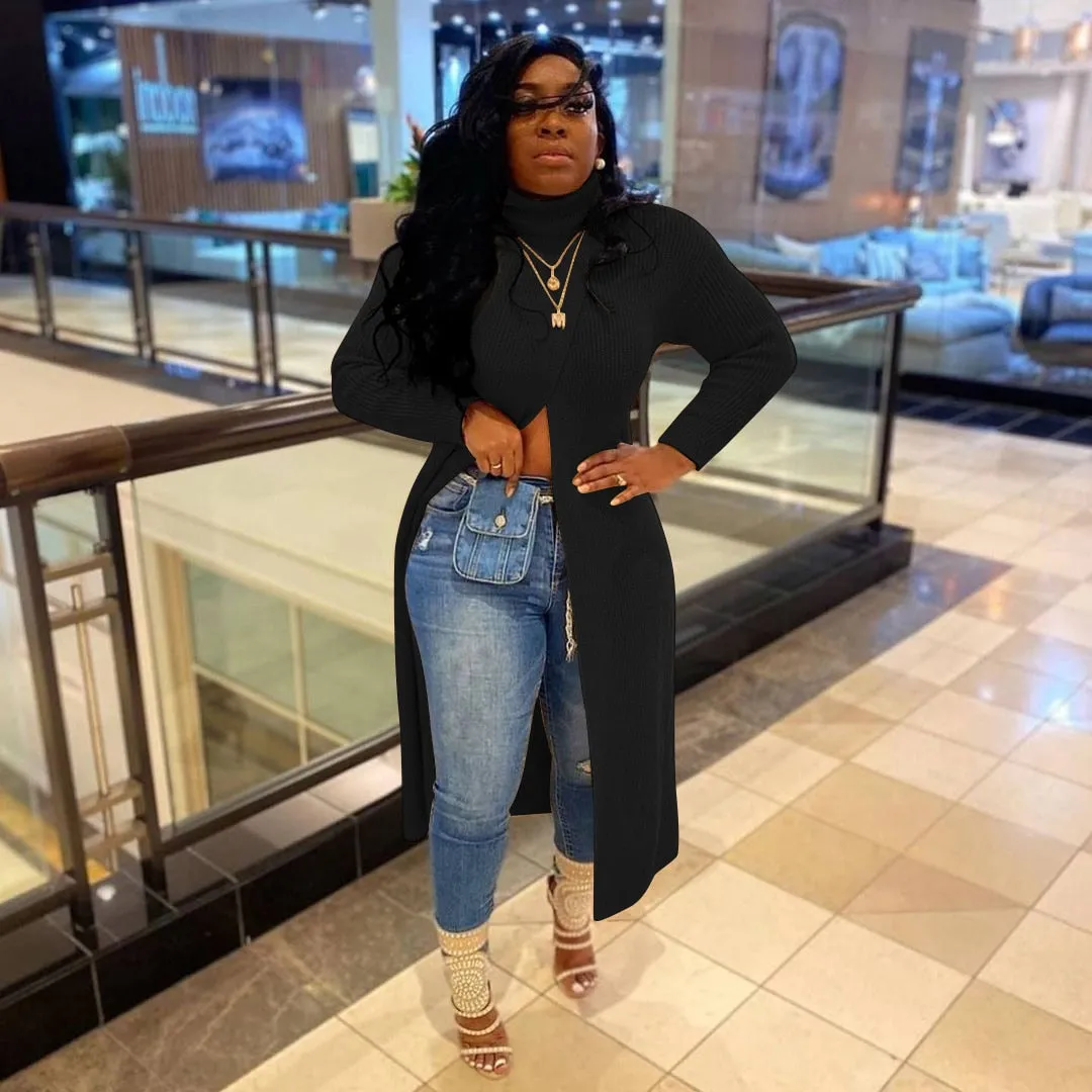 Long Sleeve Turtleneck Maxi Sweater