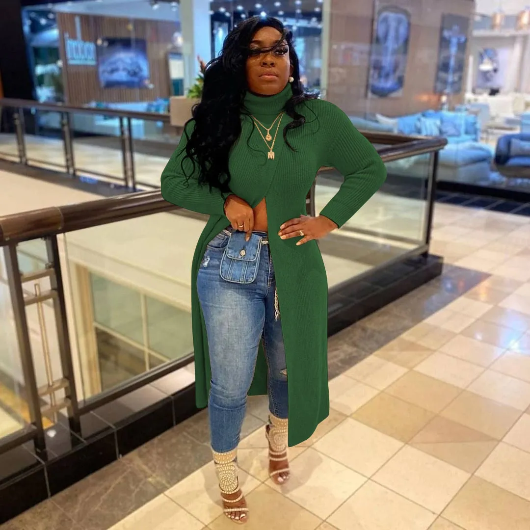 Long Sleeve Turtleneck Maxi Sweater