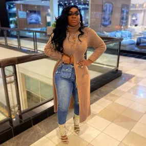 Long Sleeve Turtleneck Maxi Sweater