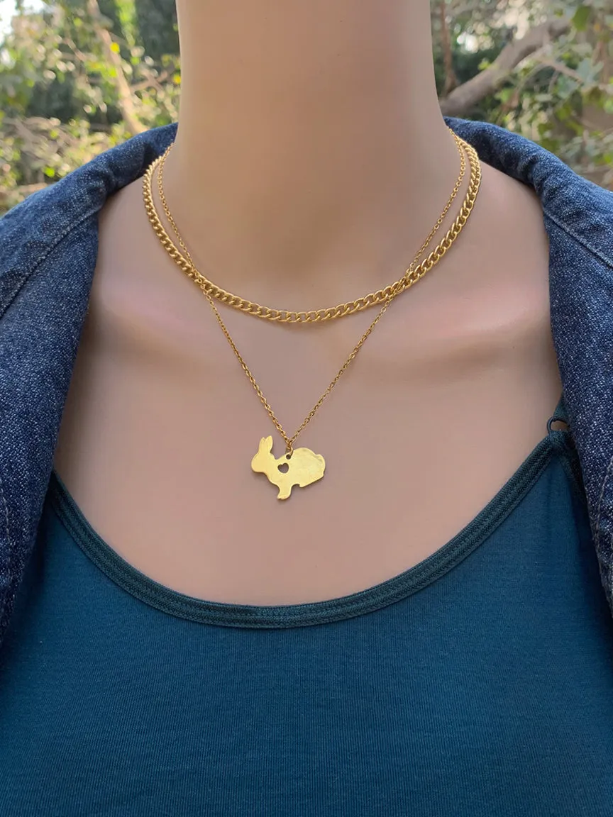 Love Rabbit Pendant   Chain