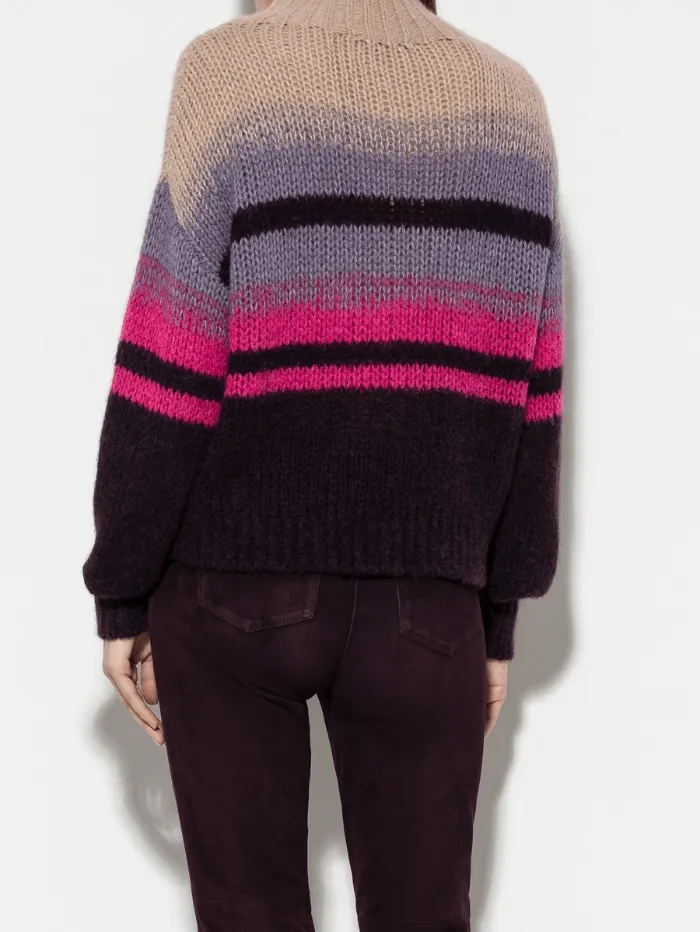 Luisa Cerano Women's Turtleneck Jumper With Stripes 108578 5905 Col 8804