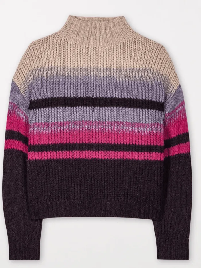 Luisa Cerano Women's Turtleneck Jumper With Stripes 108578 5905 Col 8804