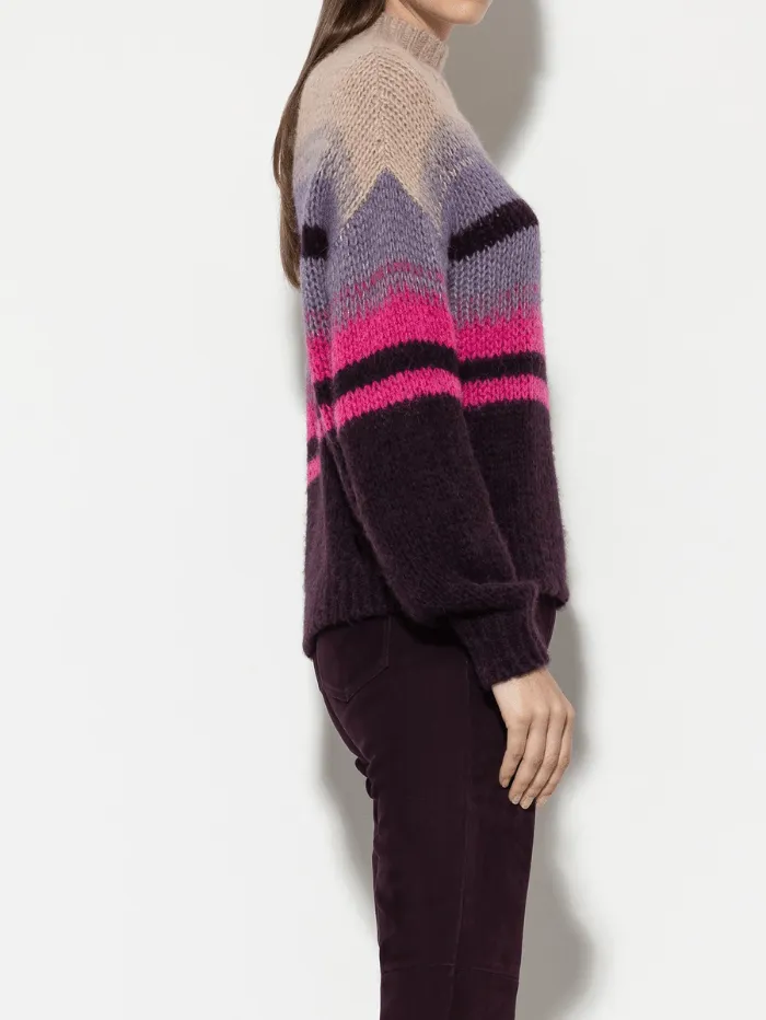 Luisa Cerano Women's Turtleneck Jumper With Stripes 108578 5905 Col 8804