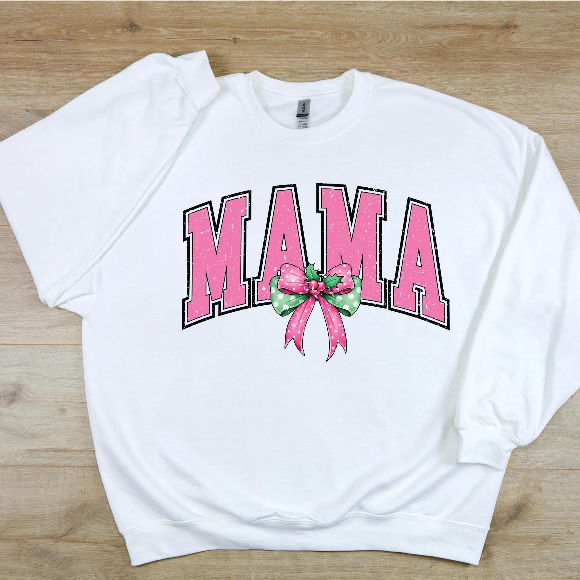 Mama Pink Christmas Varsity Sweatshirt