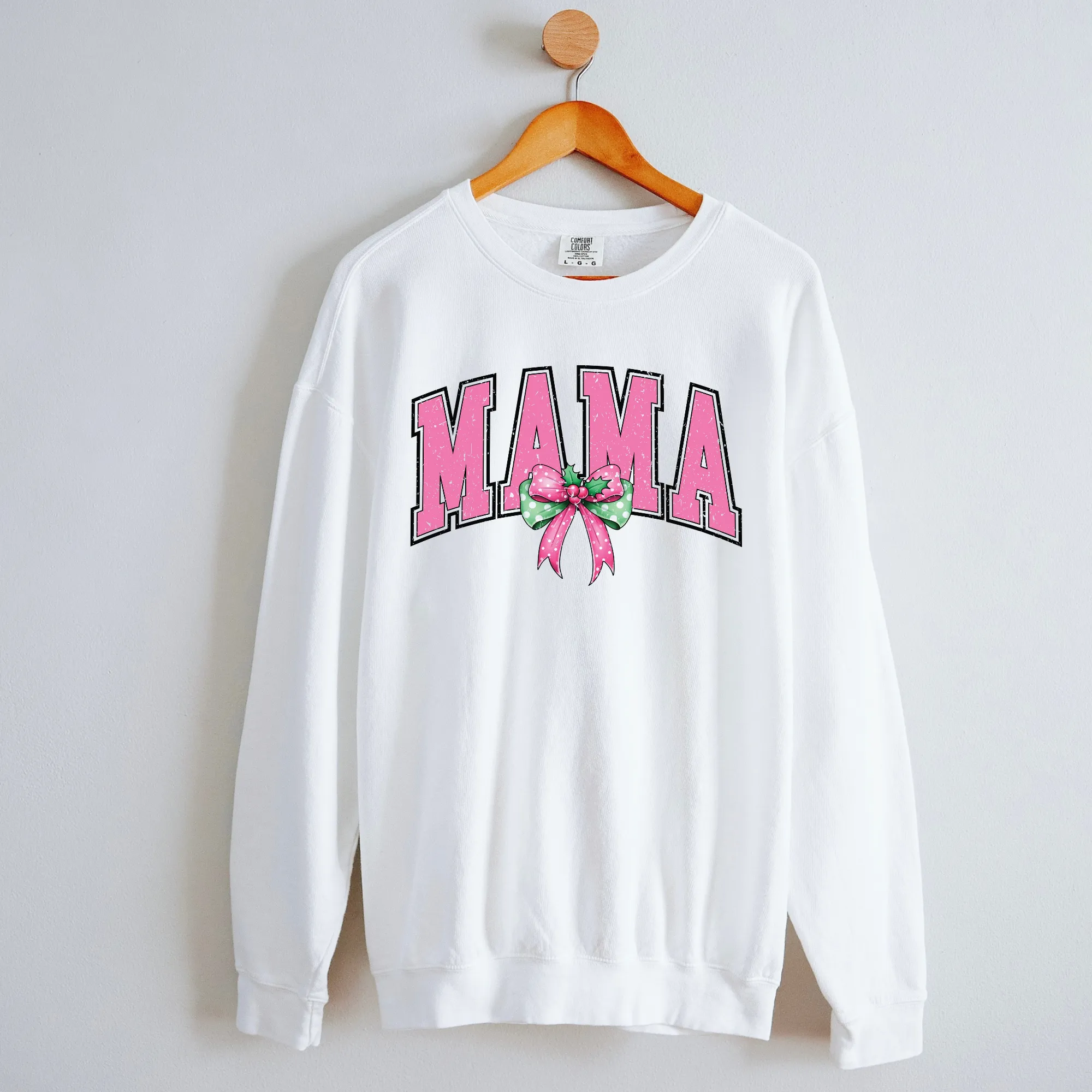 Mama Pink Christmas Varsity Sweatshirt
