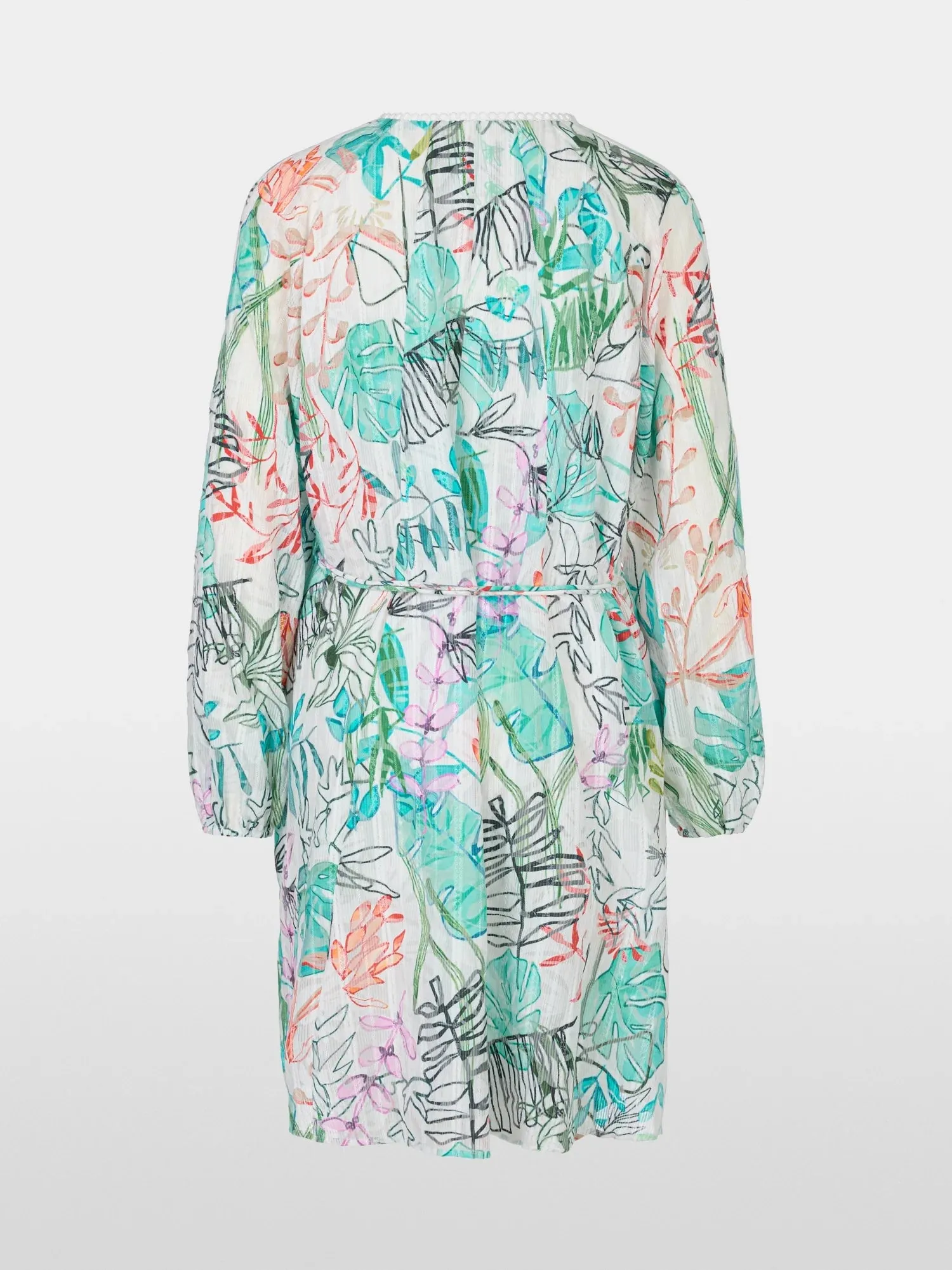 Marc Cain Blue Pattern Midi dress in transparent tulle lace