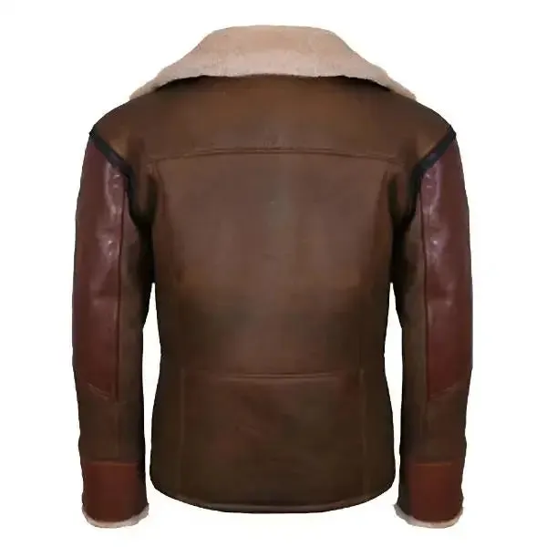 Men's Aviator RAF B3 Leather Bomber Flying Jacket Classic Flight Style