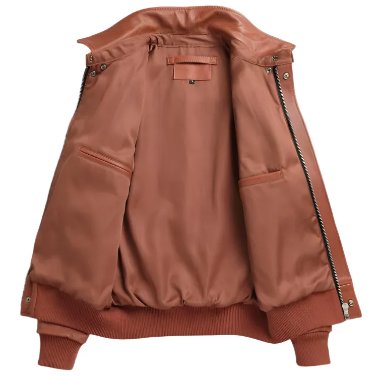 Men's Brown Genuine Leather Slim Fit Jacket