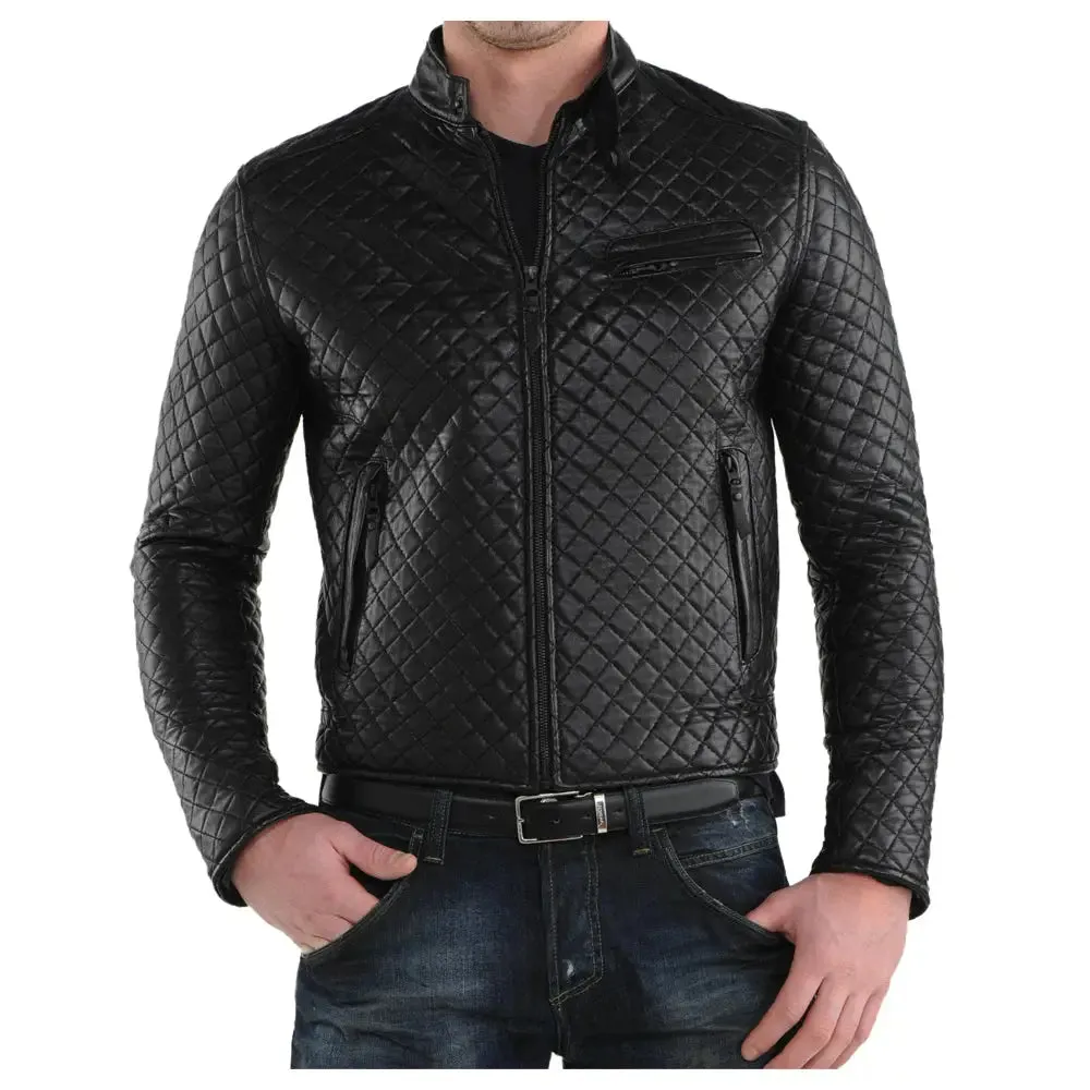 Men's Motorcycle Stylish Bomber Jacket - Trendy & Durable
