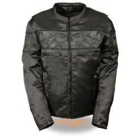 Men's Reflective Skulls Textile Jacket