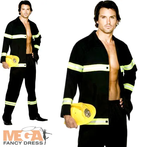 Men's Sexy Fireman Uniform Fire Fighter Fancy Dress Costume