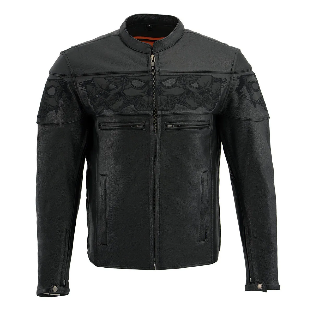 Milwaukee Leather MLM1500 Men's Crossover Black Leather Scooter Jacket