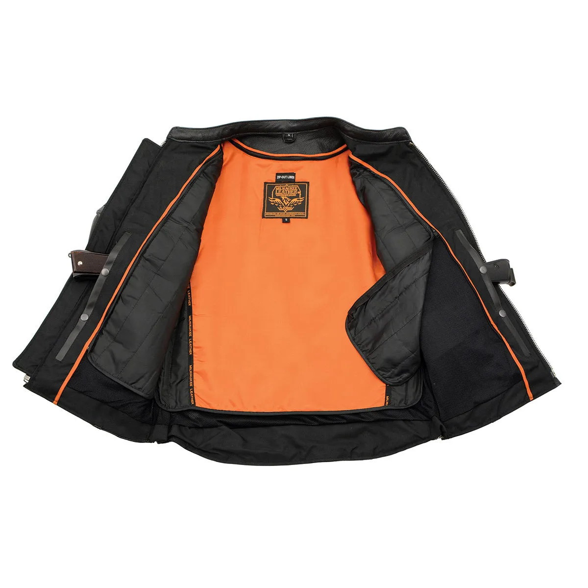 Milwaukee Leather MLM1500 Men's Crossover Black Leather Scooter Jacket