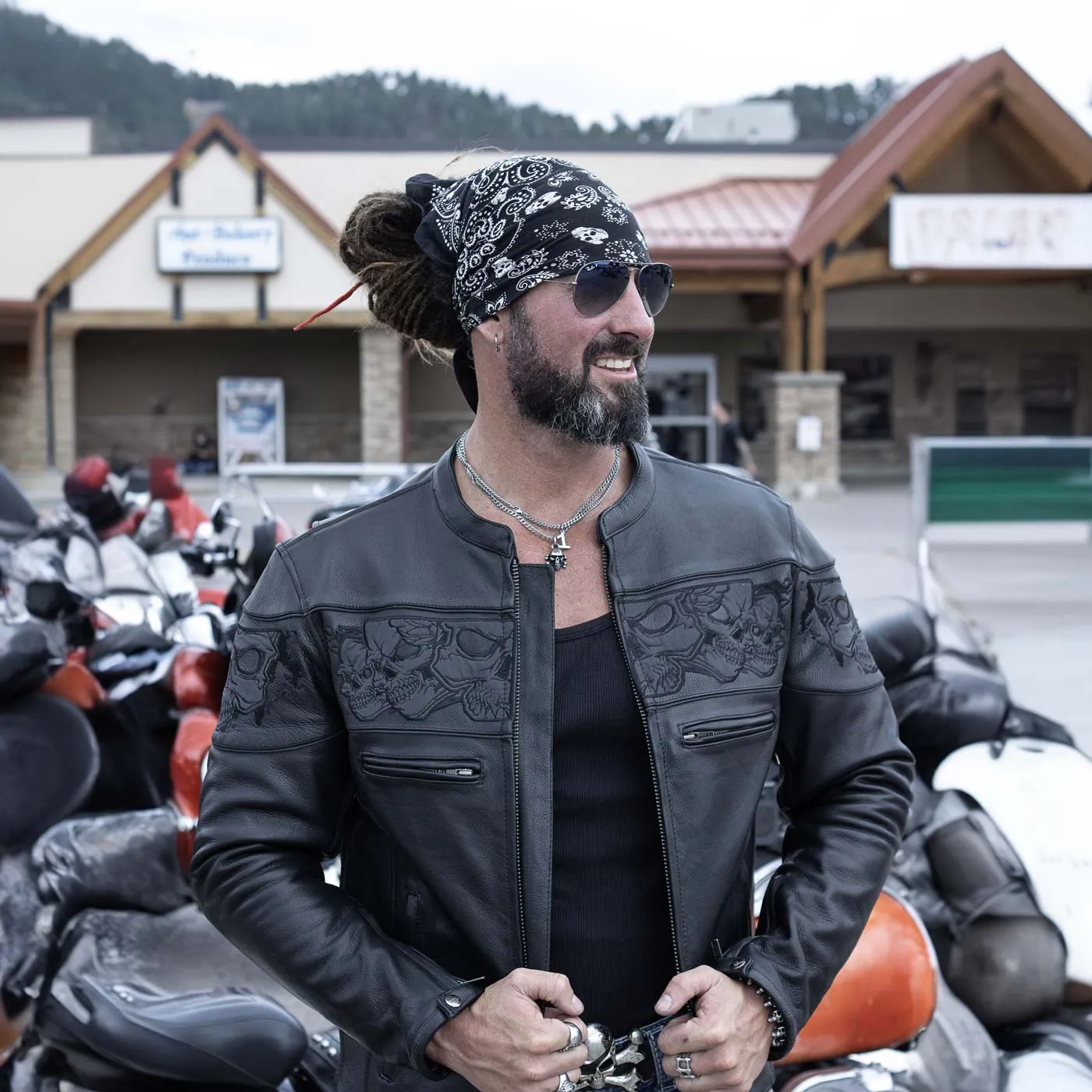 Milwaukee Leather MLM1500 Men's Crossover Black Leather Scooter Jacket