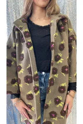 Mocha Floral Sherpa Jacket