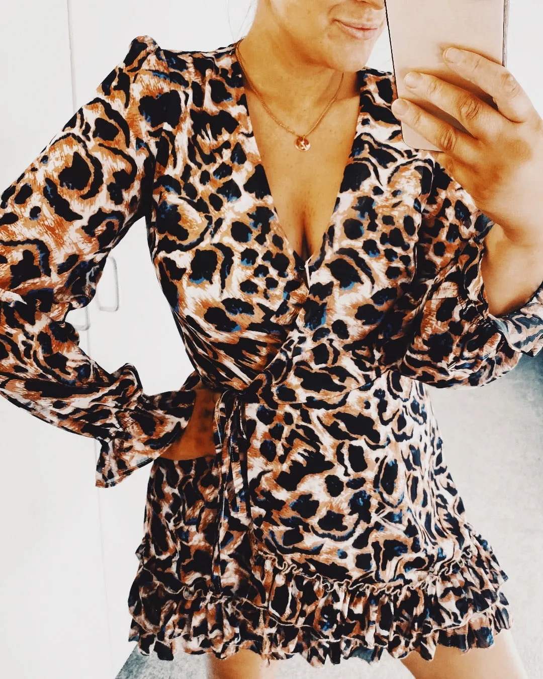 Nala Leopard Print Wrap Dress