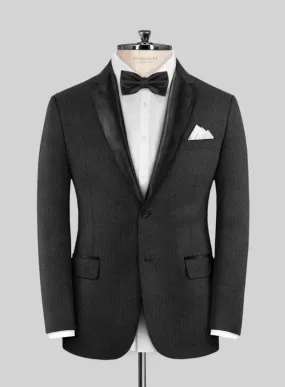 Napolean English Dark Charcoal Wool Tuxedo Jacket