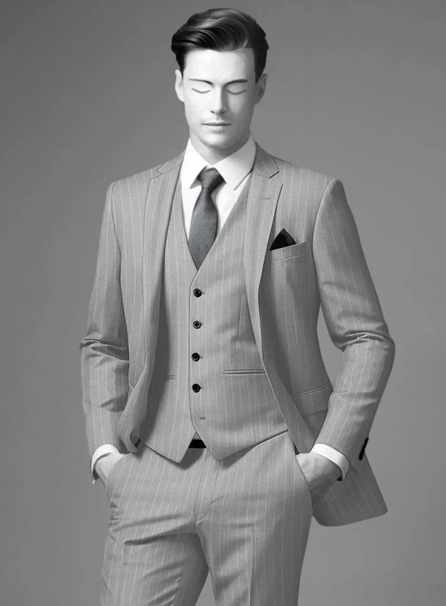 Napolean Genova Stripe Gray Wool Jacket