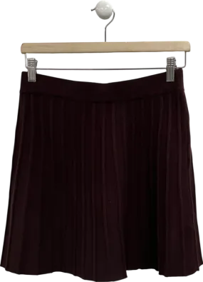 New Look Brown Knitted Pleated Skirt UK S