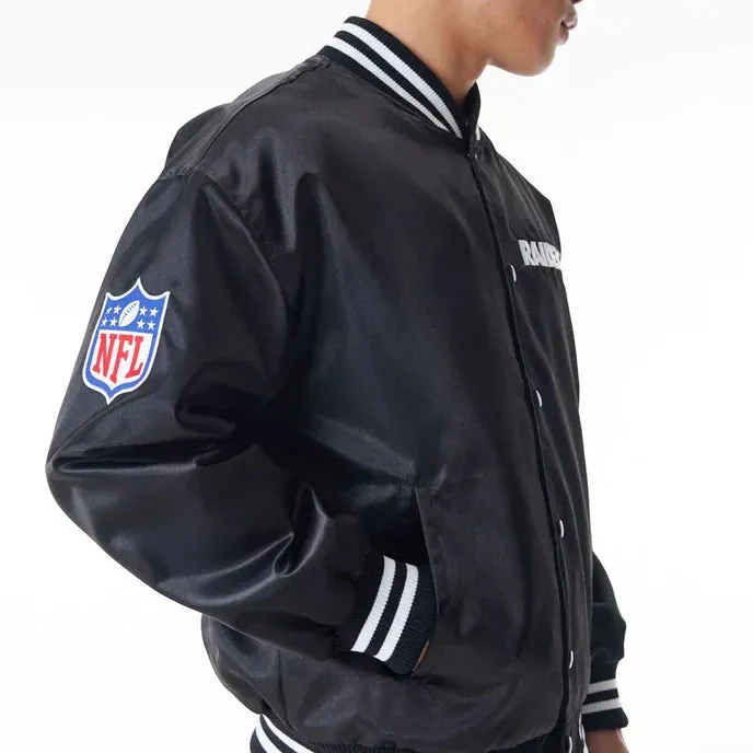 NFL Las Vegas Raiders Black Satin Jacket For Men and Women