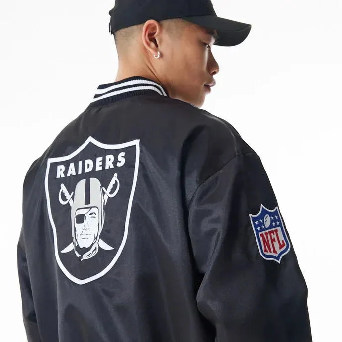 NFL Las Vegas Raiders Black Satin Jacket For Men and Women
