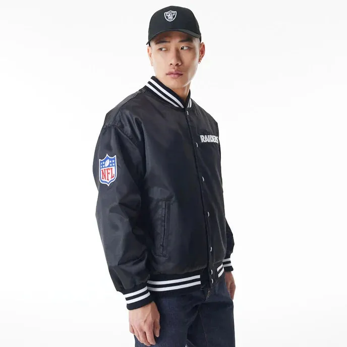 NFL Las Vegas Raiders Black Satin Jacket For Men and Women