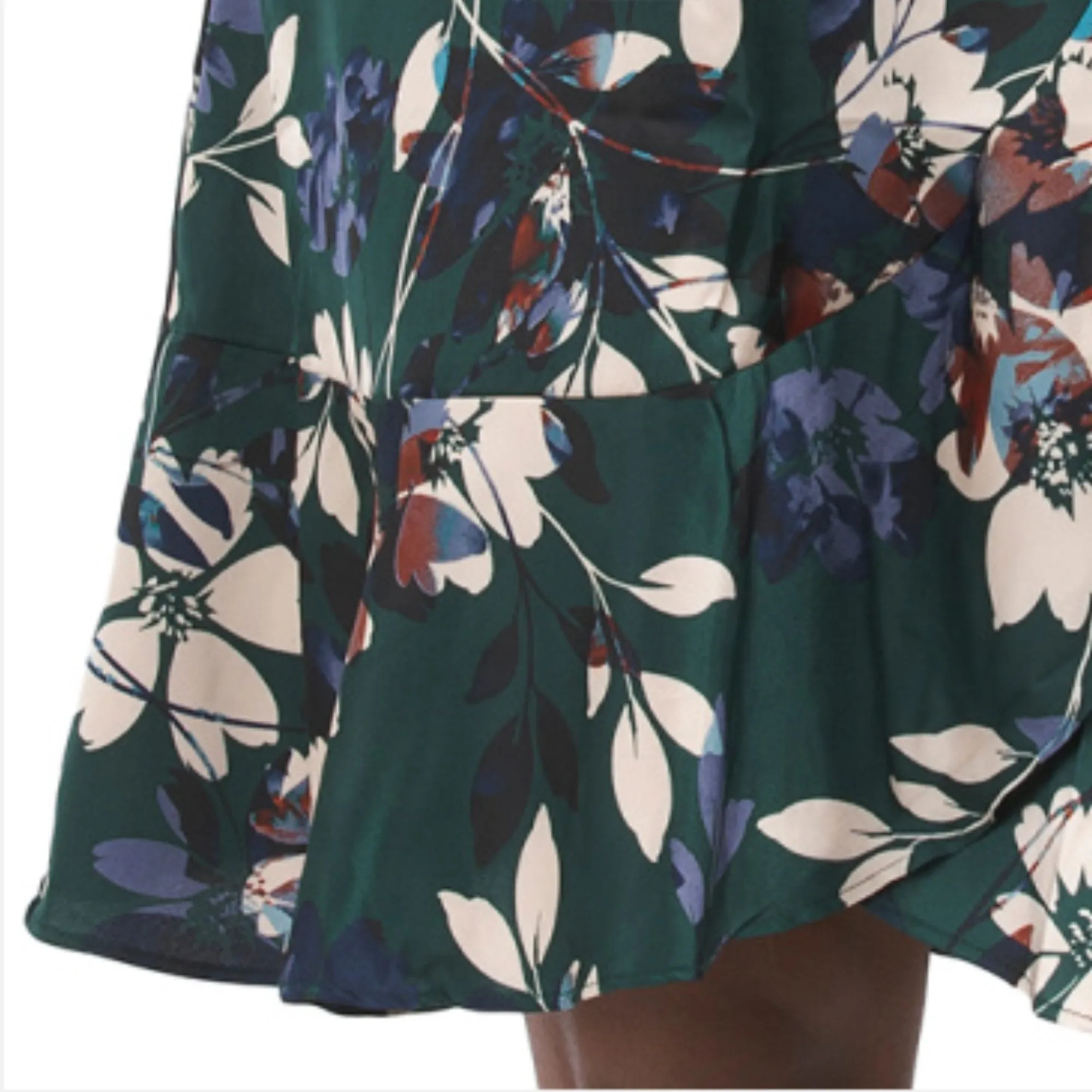 NICOLE MILLER NY Women's Long Sleeve Floral Satin Wrap Style Mini Dress
