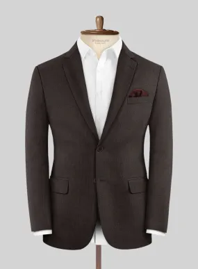 Noble Coffee Brown Wool Silk Linen Jacket
