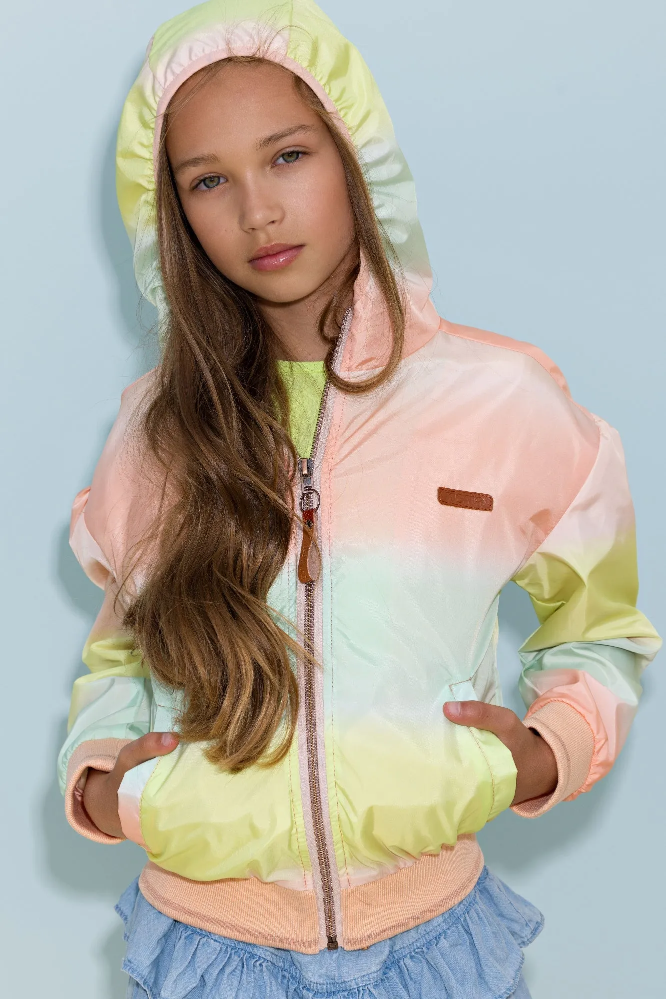 NoNo Recycled polyester Beau hooded bomber jacket dropped shoulders