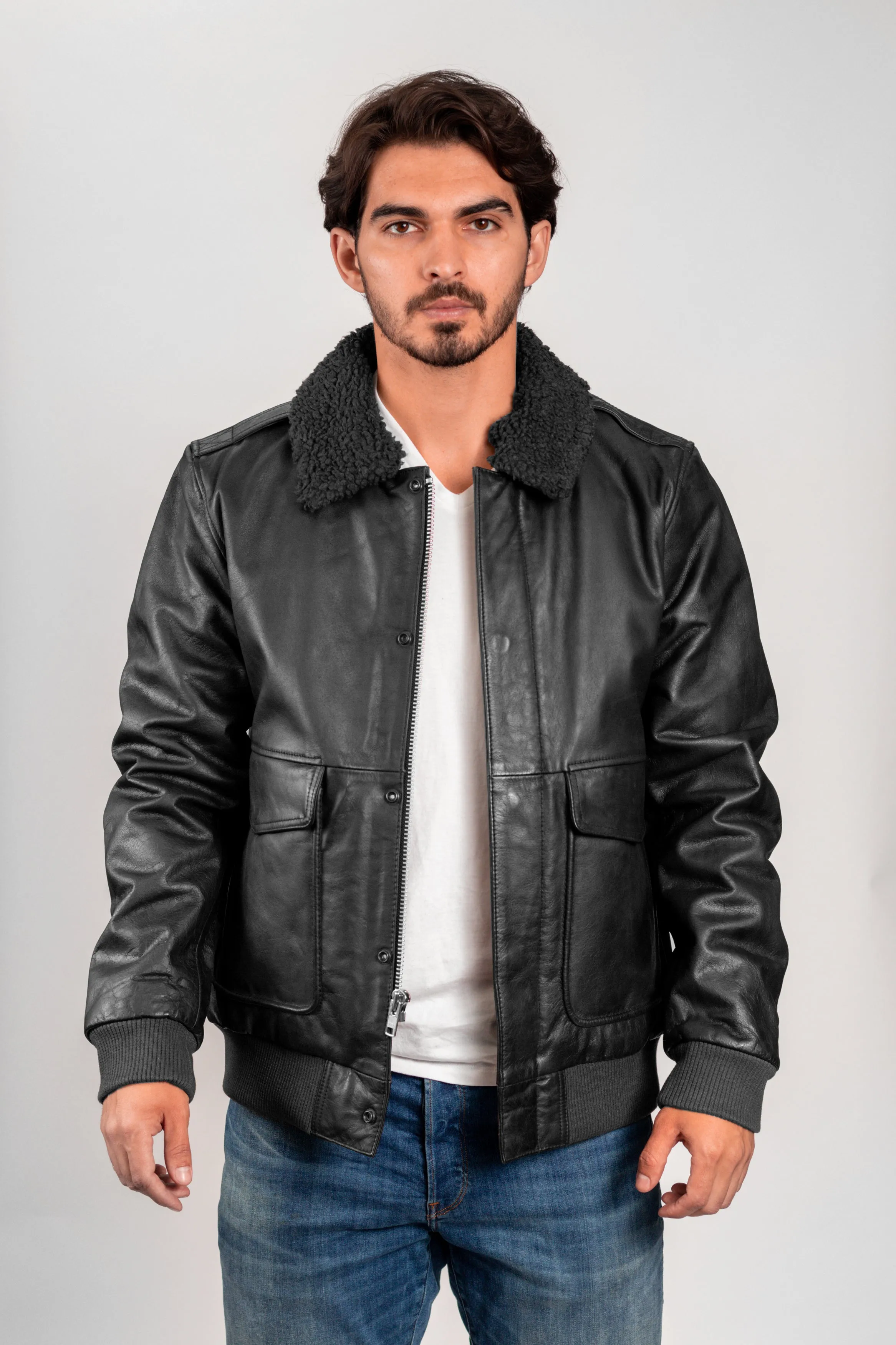Old World Map Bomber Jacket Black (POS)