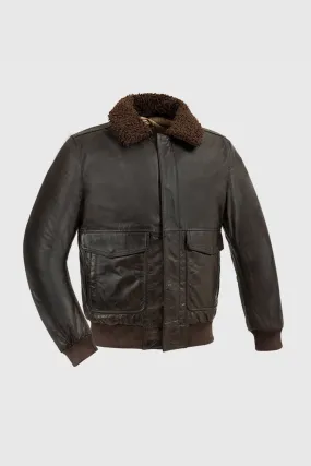Old World Map Bomber Jacket Brown (POS)