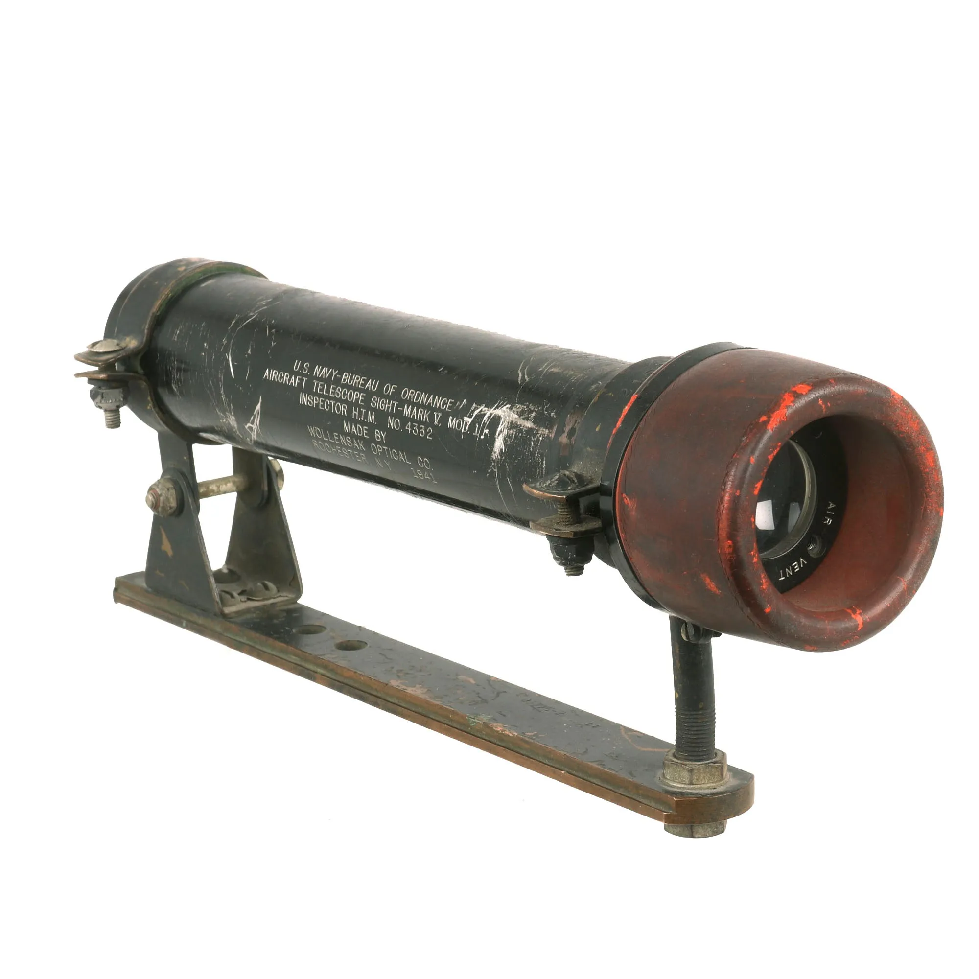 Original U.S. WWII Douglas SBD Dauntless Cockpit Aircraft Telescope Sight - Mark V, Mod. 1 by Wollensak Optical Co. - Dated 1941
