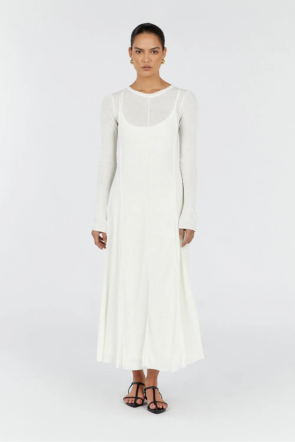 PARKER OFF WHITE LONG SLEEVE DRESS