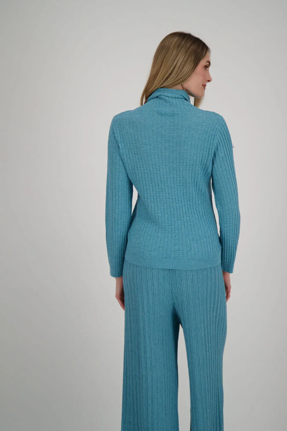 Peacock Waffle Sweater