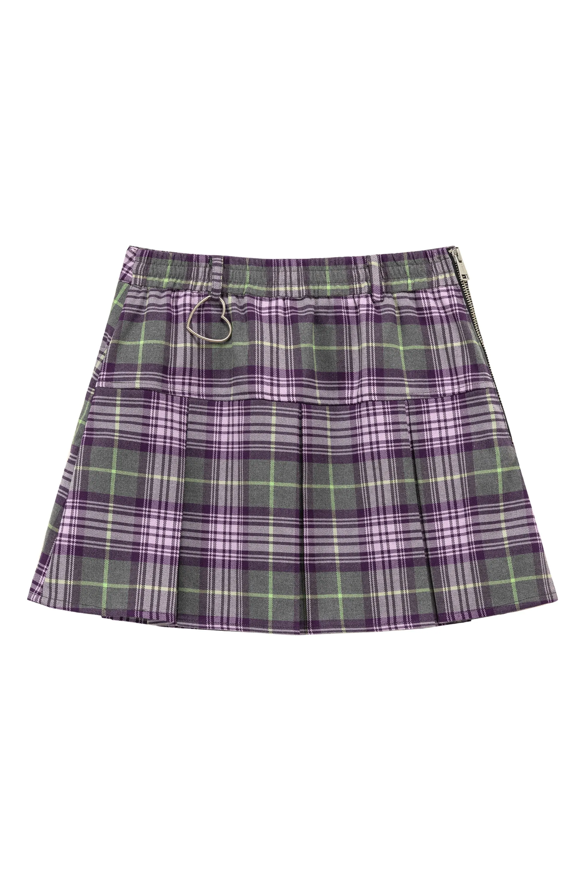 Pleated Check Mini Skirt