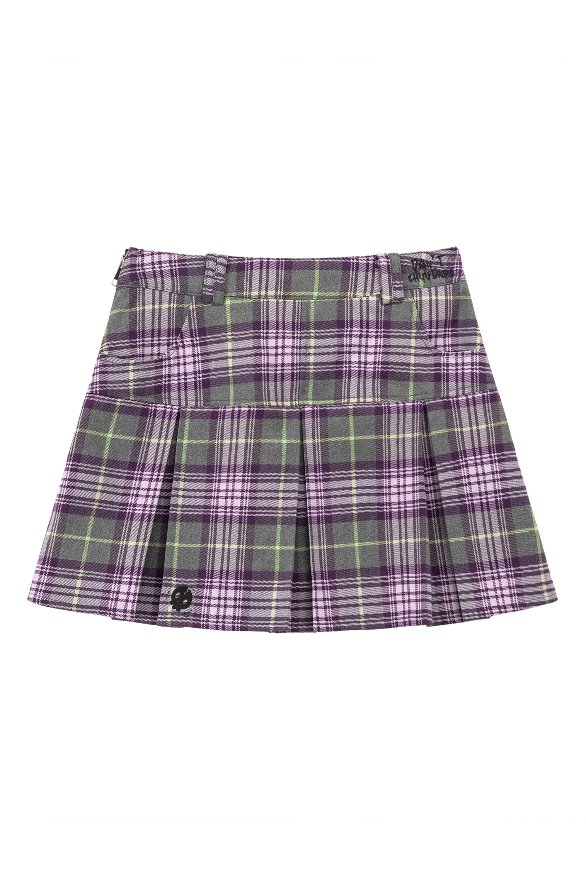 Pleated Check Mini Skirt