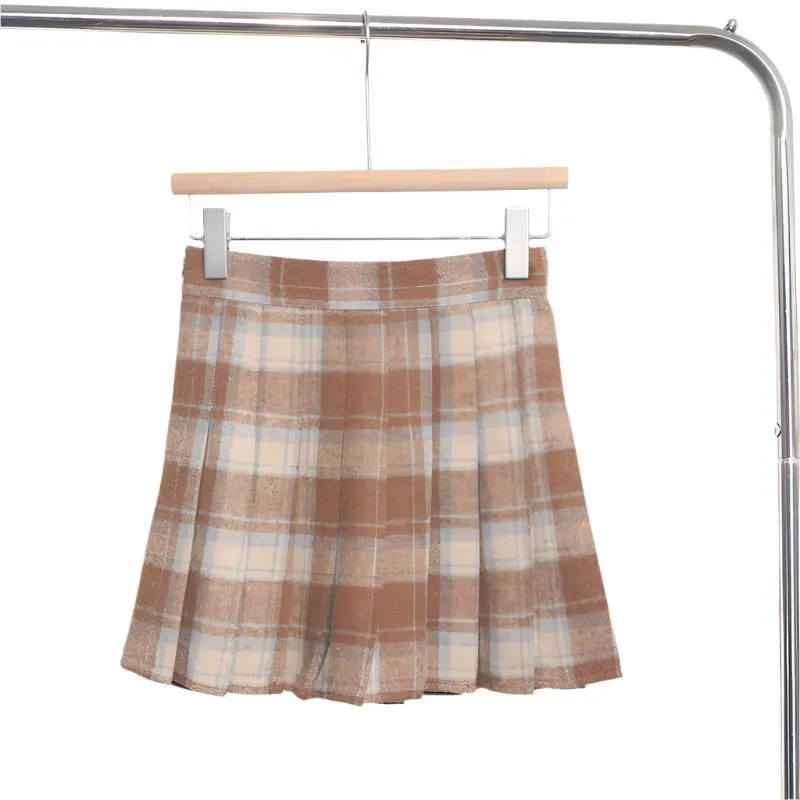 Pleated Plaid Mini Skirt