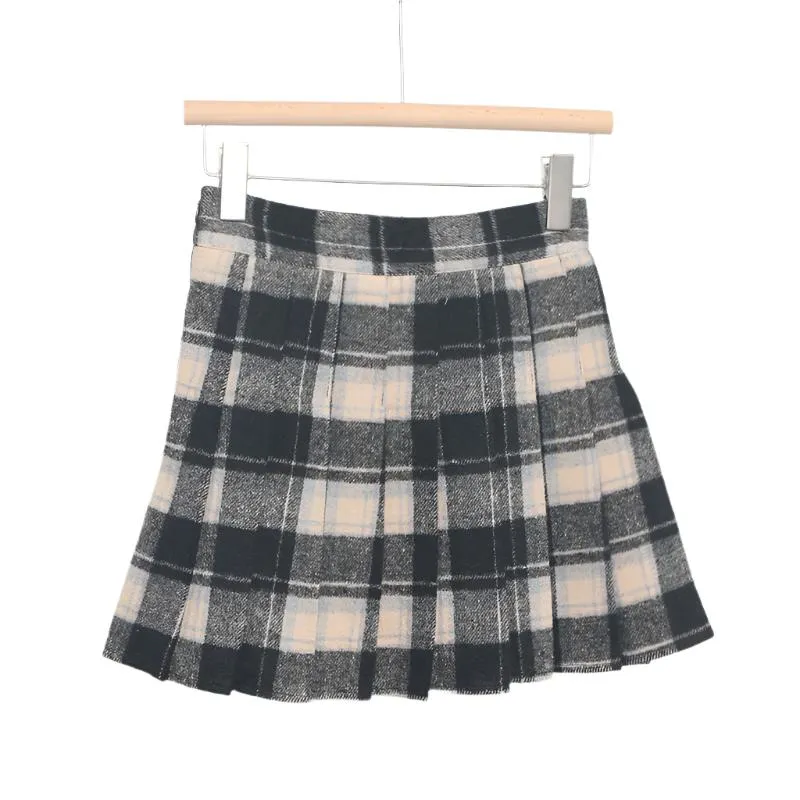 Pleated Plaid Mini Skirt