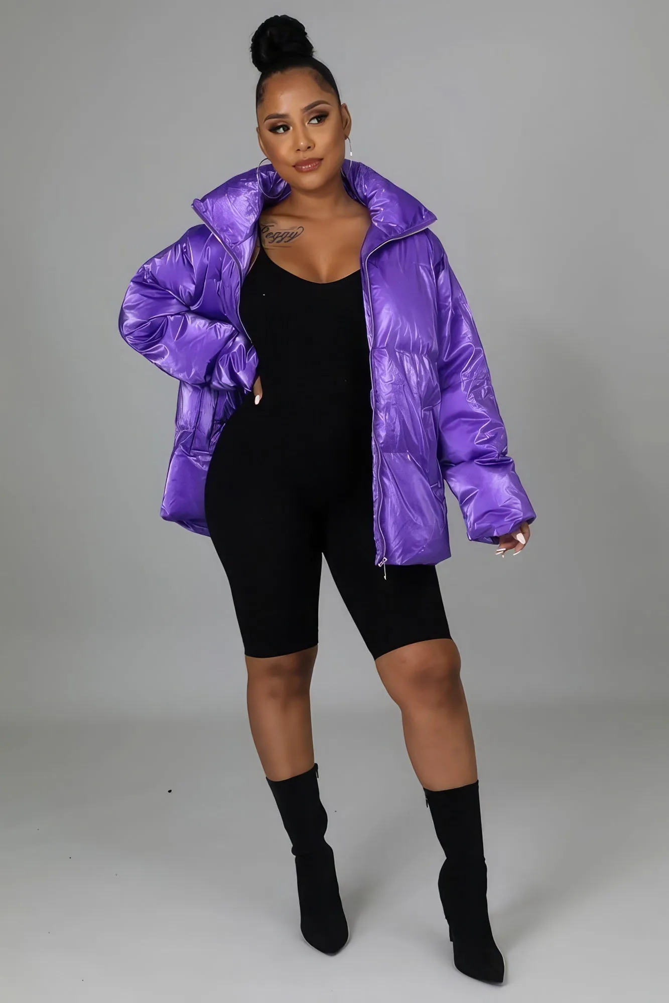 Purple Bomber Jacket-Chic & Comfortable