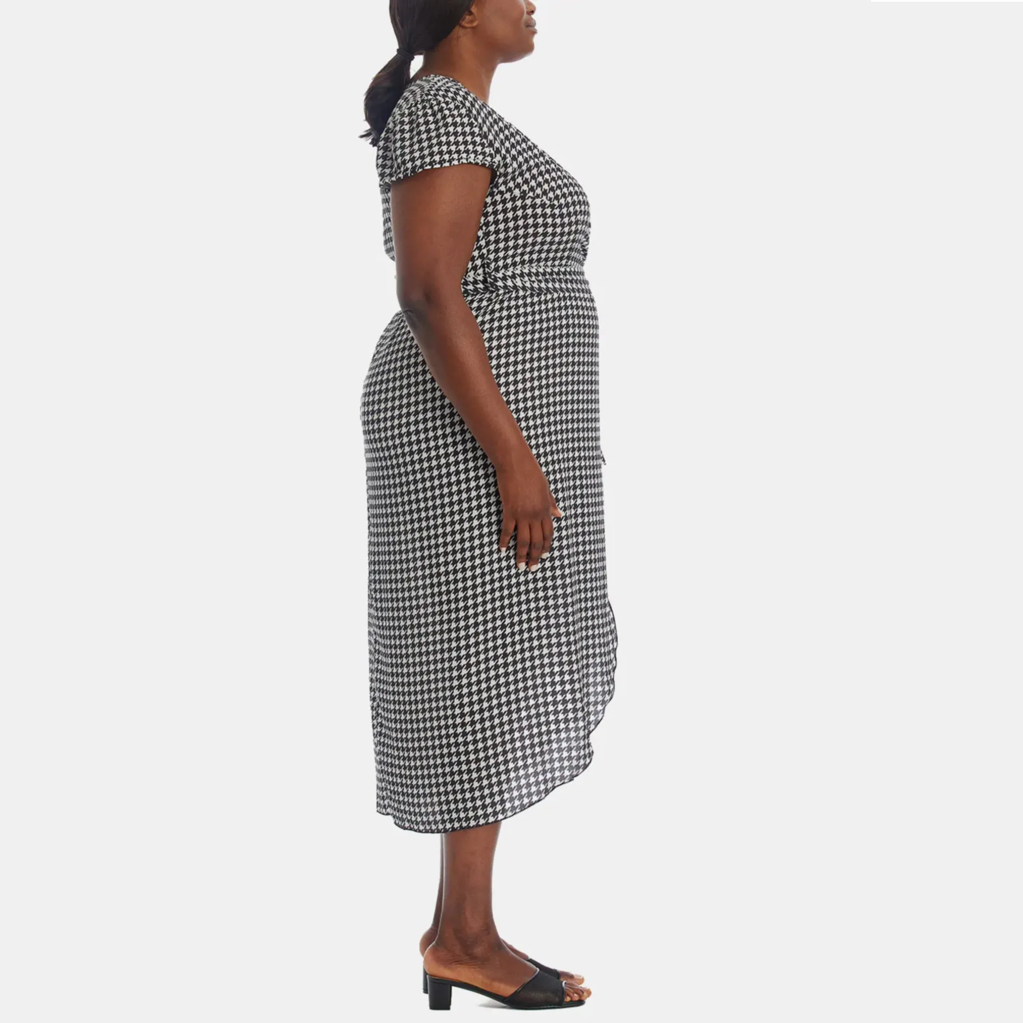 QUIZ Women's Plus Bubble Tulip Hem Wrap Midi Dress