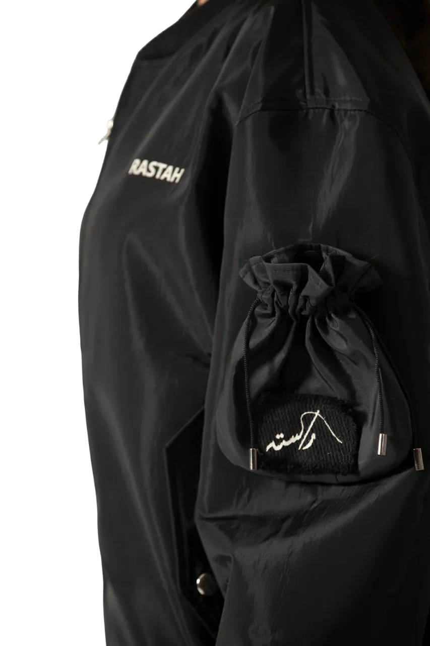 "95" nylon potli bomber jacket