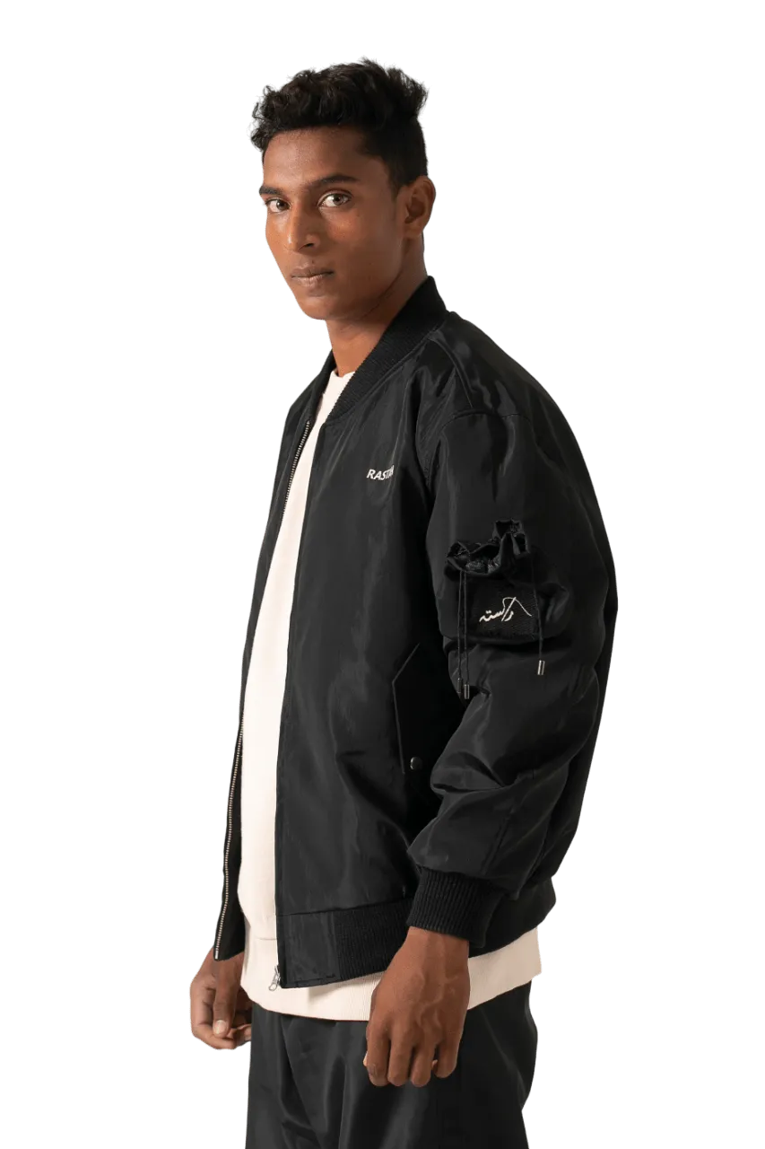 "95" nylon potli bomber jacket
