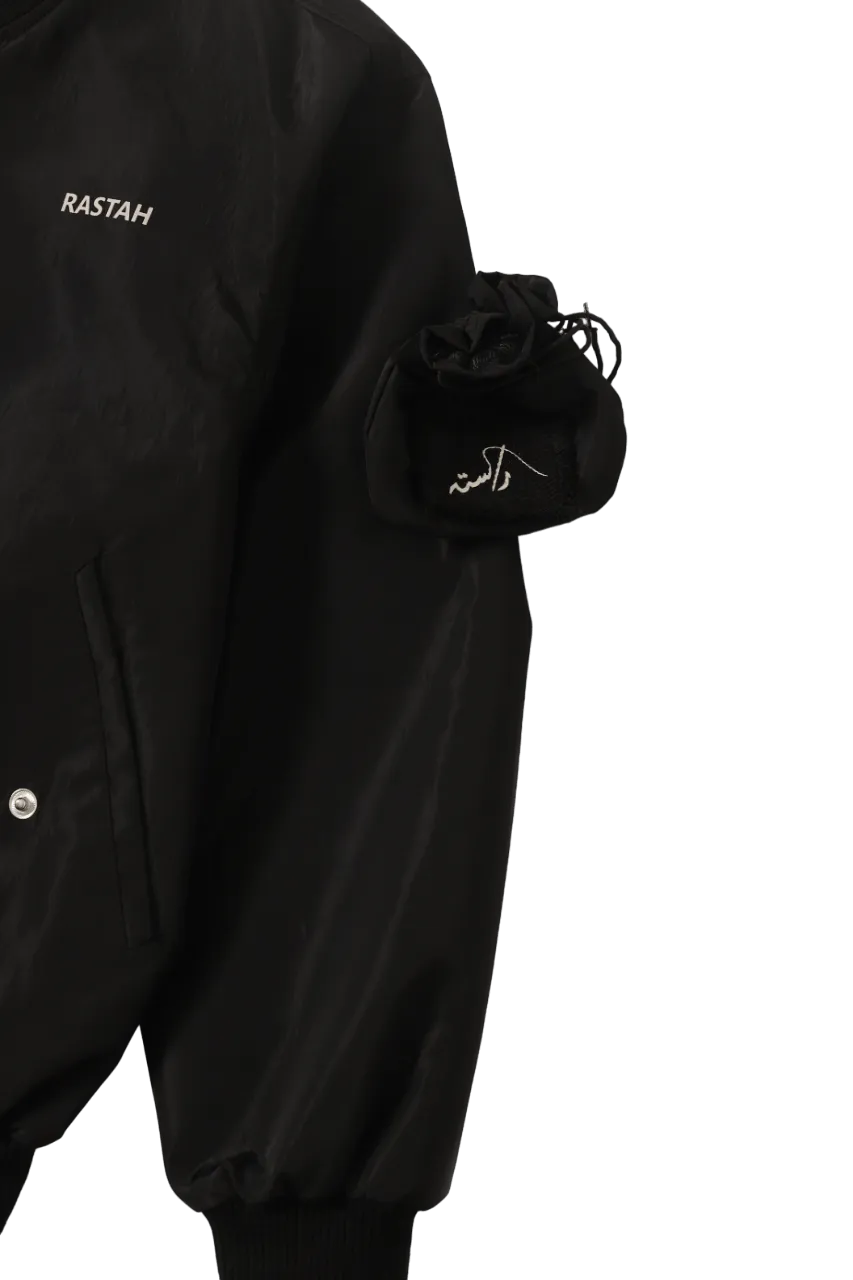 "95" nylon potli bomber jacket