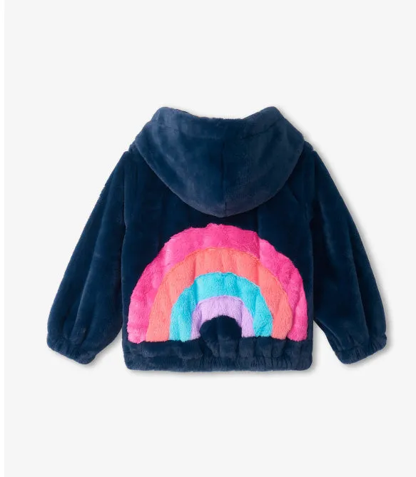 Rainbow Faux Fur Bomber Jacket by Hatley