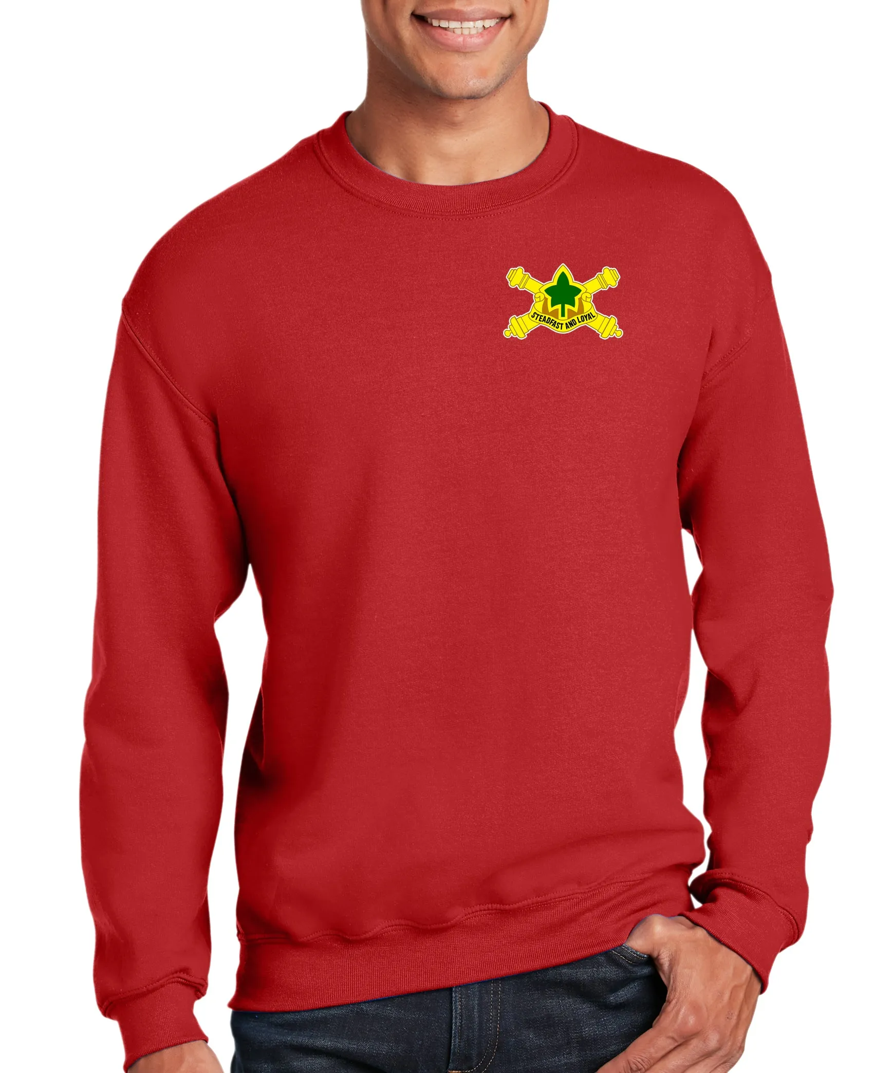 Red 1000# Club 50-50 Blend Crewneck Unisex Sweatshirt. This shirt IS approved for PT.
