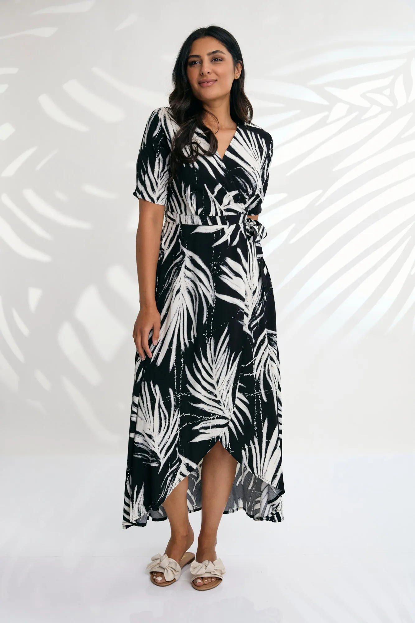 Renae Wrap Dress - Maui Black