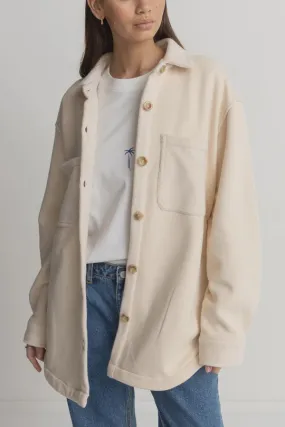 Rhythm Reverse Fleece Shacket - Natural