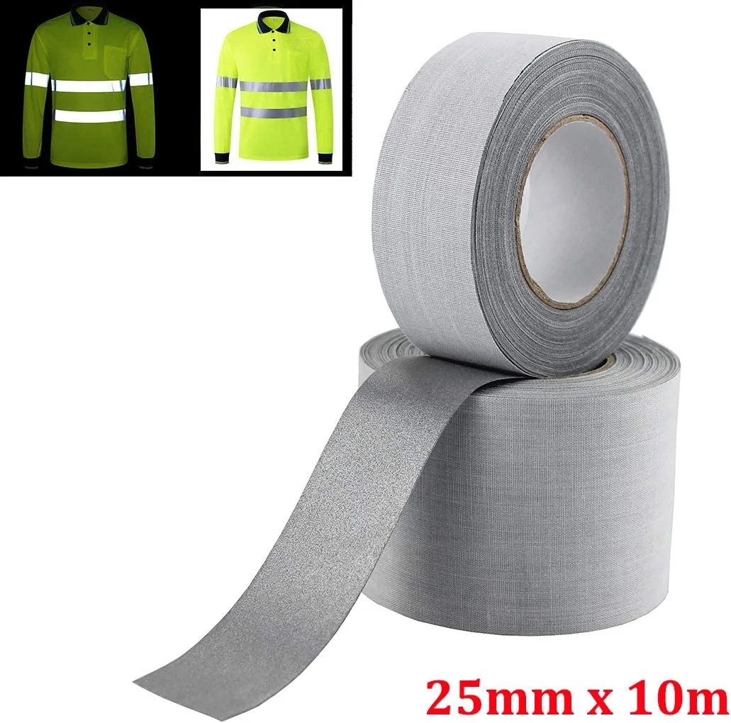 Safety Silver Reflective Fabric Tape, DIY for Clothing Sew On